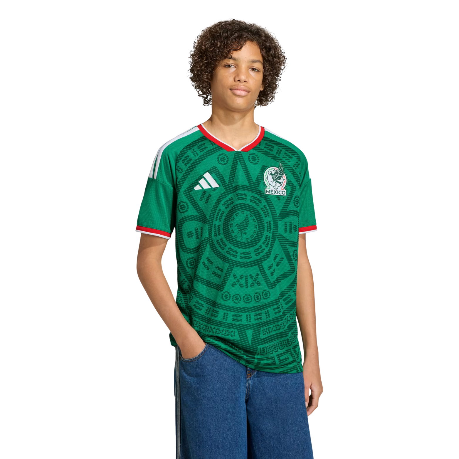 adidas Youth Chicharito Mexico 2026 Home World Cup Jersey (Bold Green)