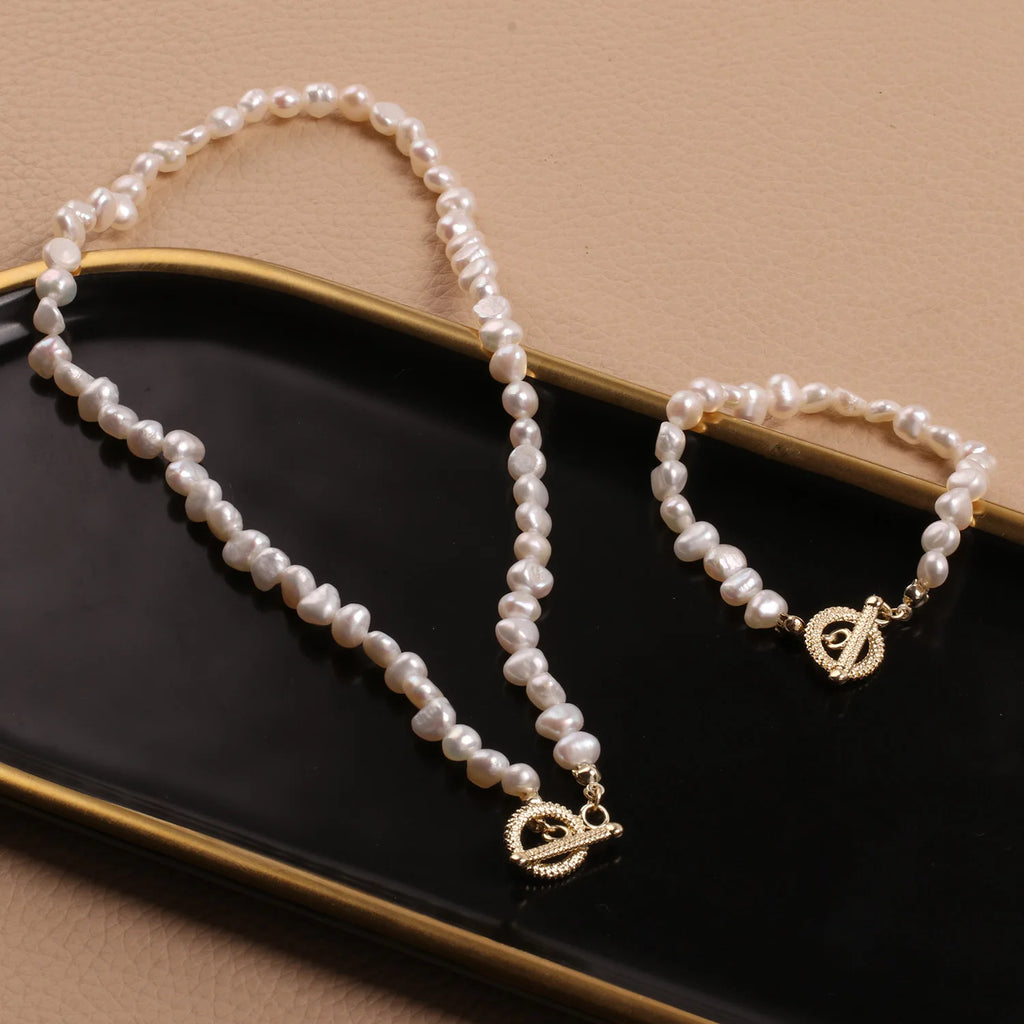 XIALUOKE Baroque Freshwater Pearls Necklace For Women Retro Trendy Irregular Beaded Short Chokers Necklaces Wedding Jewelry 2021