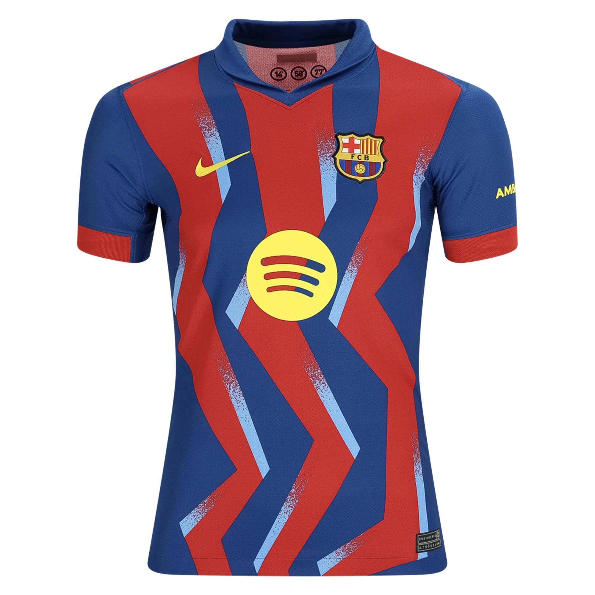 Nike Youth Pedri FC Barcelona 4th Soccer Jersey 25/26 (Gym Blue/Salsa Red)