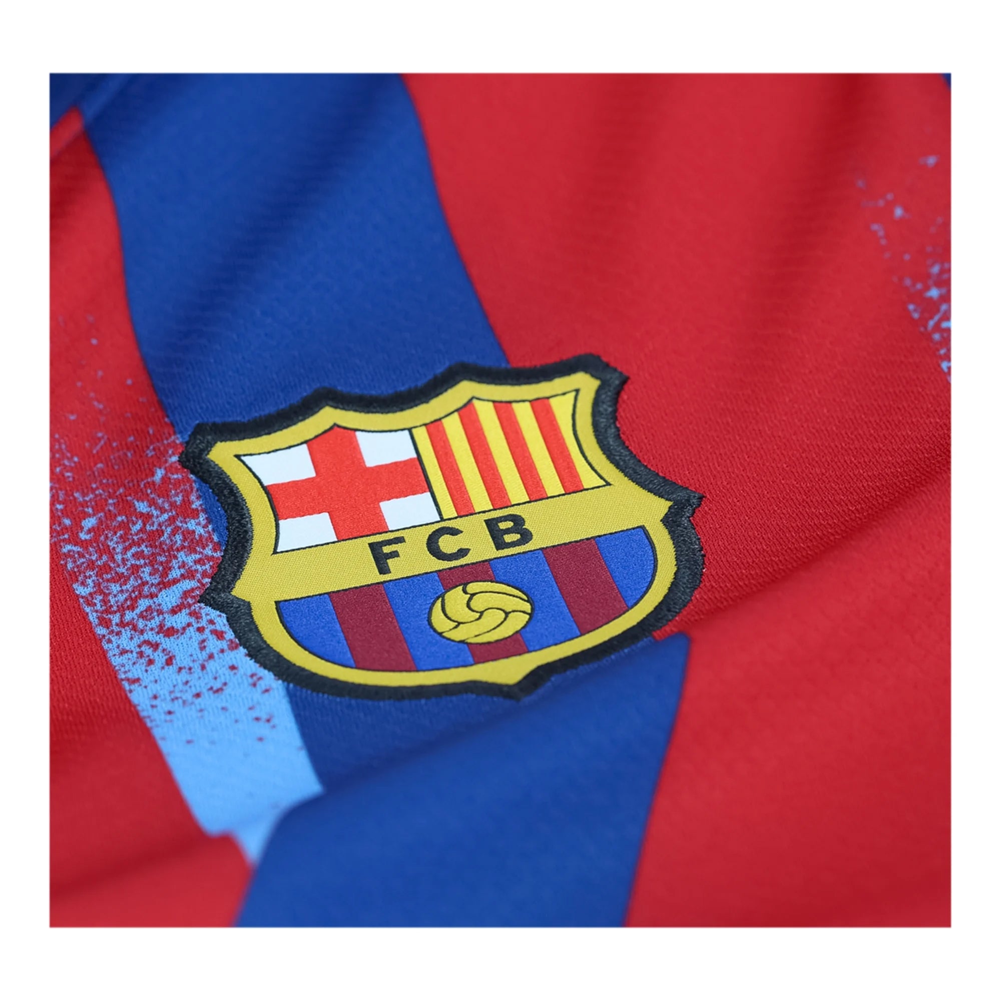Nike Youth Olmo FC Barcelona 4th Soccer Jersey 25/26 (Gym Blue/Salsa Red)