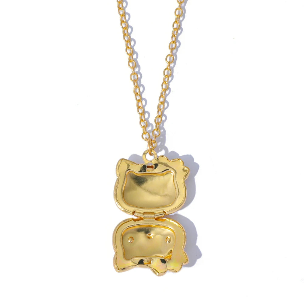 Y2k Hello Kitty Sanrio Necklace With Chain Imitation Pearl Necklace Korean Jewelry for Kids Girls Fashion Pendant